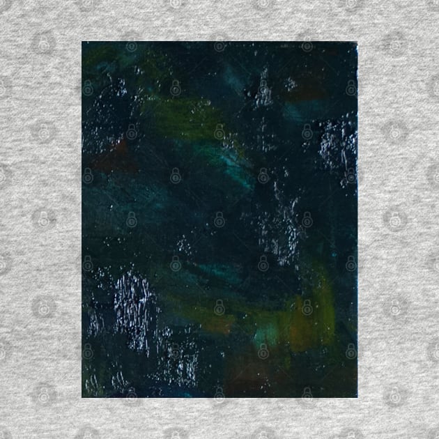 Blue and Green Oil Abstract by IrenesGoodies